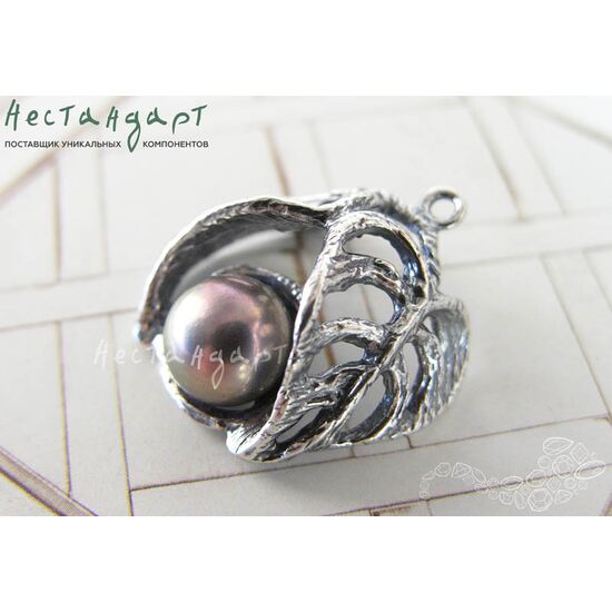 Подвеска со штифтом Space Silver Plated 26х24 мм