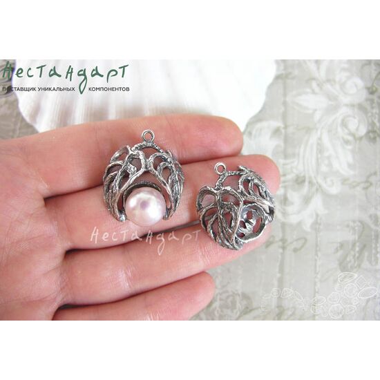 Подвеска со штифтом Space Silver Plated 26х24 мм, изображение 2