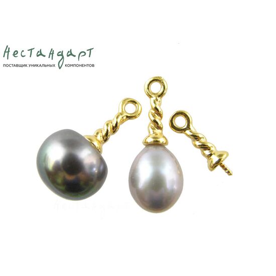 Подвеска со штифтом Twisted Rope Gold Plated 14х4 мм