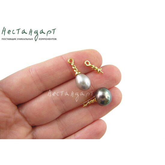 Подвеска со штифтом Twisted Rope Gold Plated 14х4 мм, изображение 2