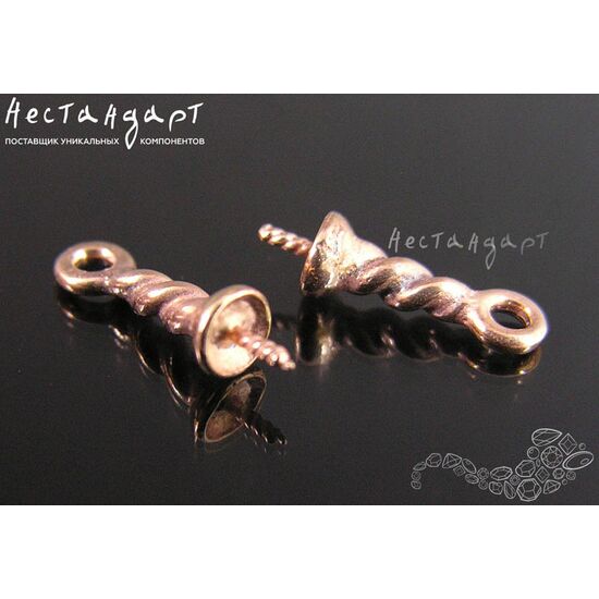 Подвеска со штифтом Twisted Rope Patina Copper 14х4 мм, изображение 2