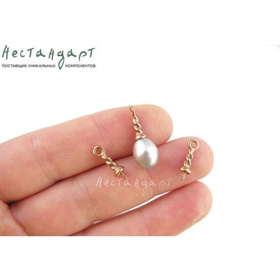 Подвеска со штифтом Twisted Rope Patina Copper 14х4 мм, изображение 3