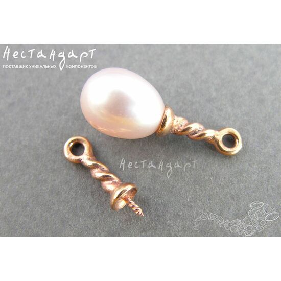 Подвеска со штифтом Twisted Rope Patina Copper 14х4 мм, изображение 4