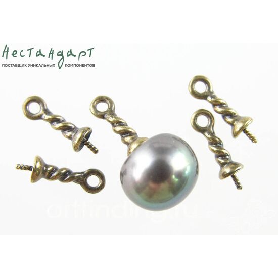 Подвеска со штифтом Twisted Rope Patina Bronze 14х4 мм