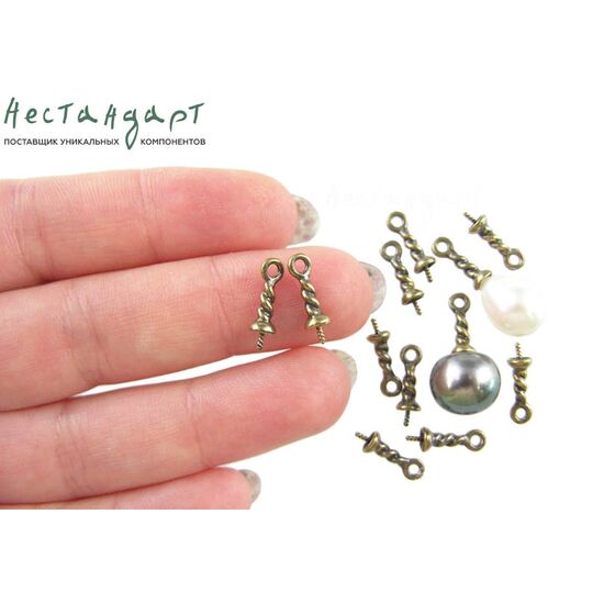 Подвеска со штифтом Twisted Rope Patina Bronze 14х4 мм, изображение 2