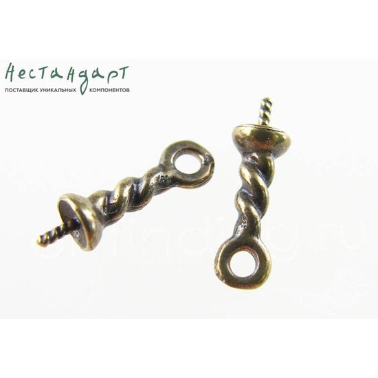 Подвеска со штифтом Twisted Rope Patina Bronze 14х4 мм, изображение 4