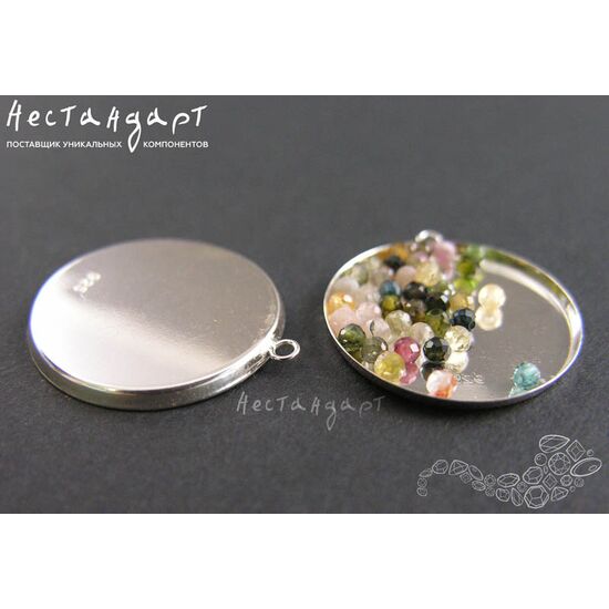 Подвеска-сеттинг Epoxy Sterling Silver 21,5 мм, изображение 3