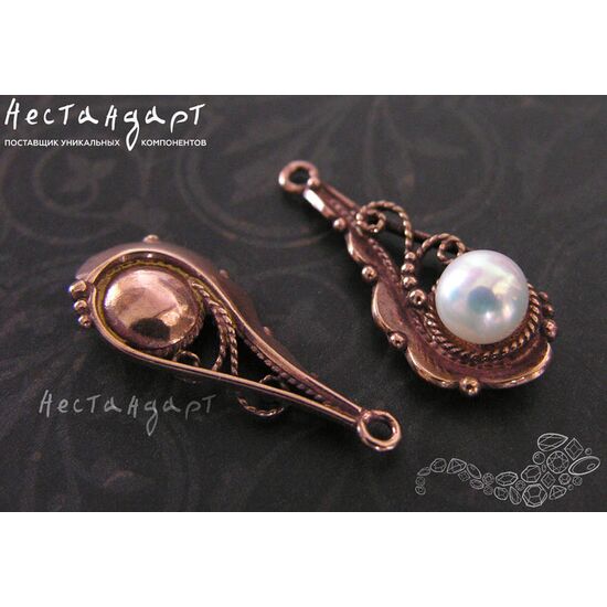 Подвеска Lacelike Patina Copper 28х12 мм (пара), изображение 4