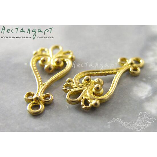 Подвеска-коннектор Sorrento Gold plated 18х8 мм, изображение 2