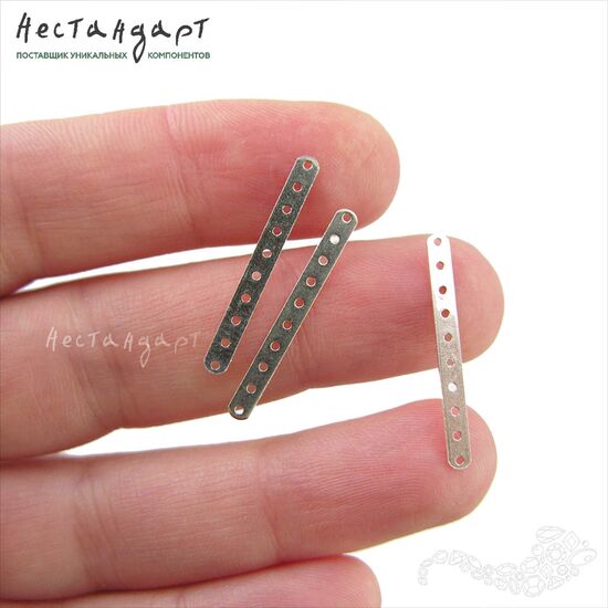 Коннектор-разделитель на 10 нитей Х-Port Sterling Silver 25х2,4 мм, изображение 3