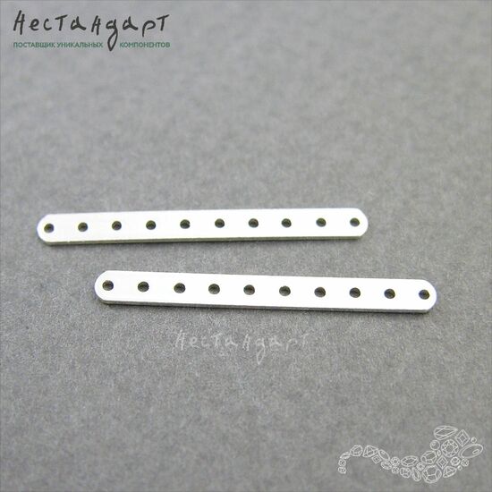 Коннектор-разделитель на 10 нитей Х-Port Sterling Silver 25х2,4 мм, изображение 4