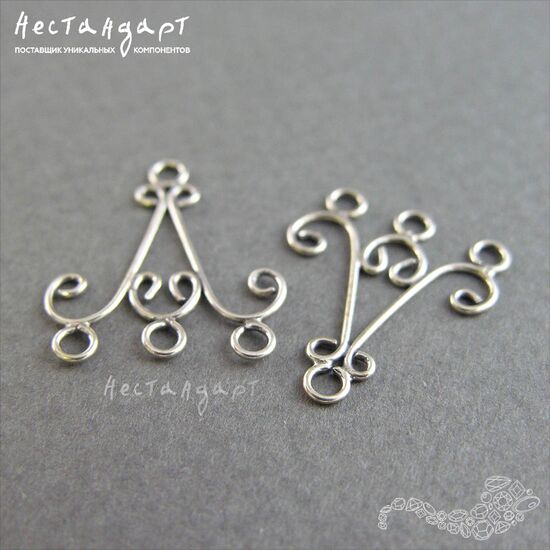 Коннектор Chandelier Sterling Silver 21х18 мм, изображение 3