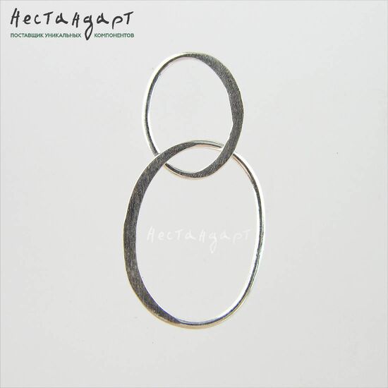 Коннектор 2 Rings Sterling Silver 30х15 мм