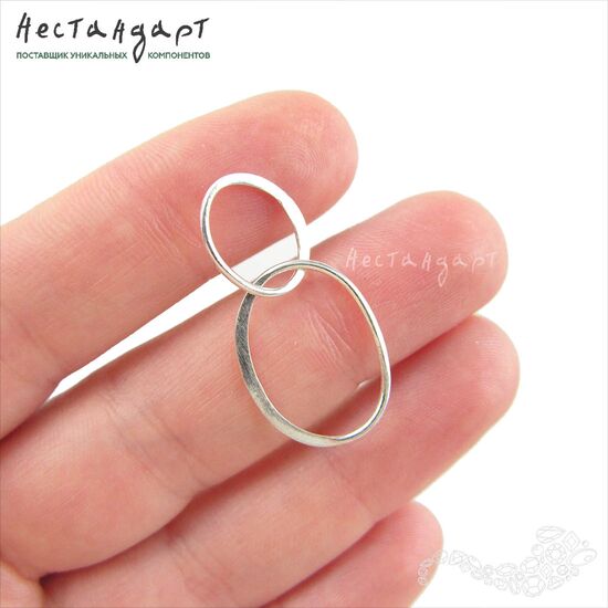 Коннектор 2 Rings Sterling Silver 30х15 мм, изображение 2