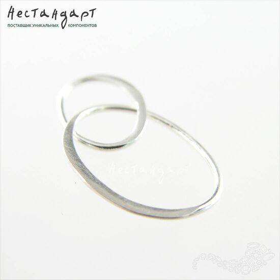 Коннектор 2 Rings Sterling Silver 30х15 мм, изображение 4