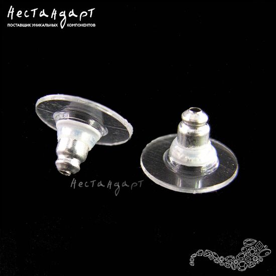 Стопперы-заглушки Clear Rhodium Plated 11х7 мм