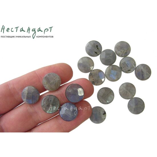 Лабрадор натуральный Faceted Disc 12-13х6 мм, изображение 3