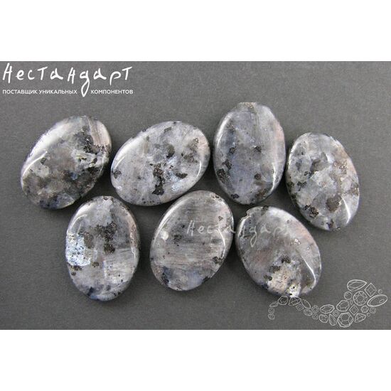 Ларвикит полевой шпат натуральный полированный Oval 20х15 мм, изображение 2