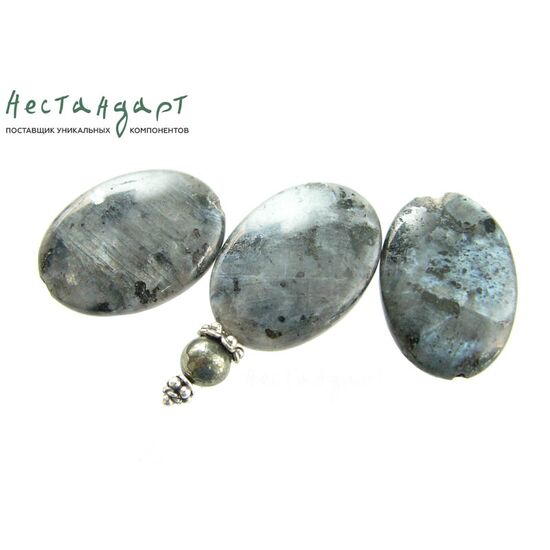 Ларвикит полевой шпат натуральный полированный Oval 20х15 мм, изображение 3