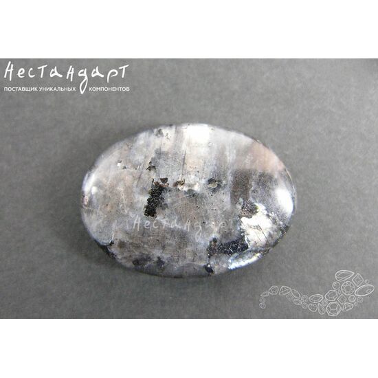 Ларвикит полевой шпат натуральный полированный Oval 20х15 мм, изображение 4