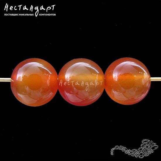 Сердолик натуральный гладкий 10 мм (уп. 6 шт.)