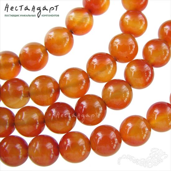 Сердолик натуральный гладкий 10 мм (уп. 6 шт.), изображение 2