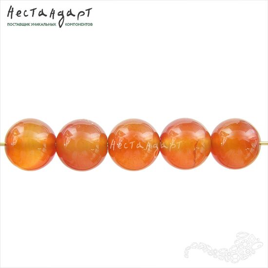 Сердолик натуральный гладкий 10 мм (уп. 6 шт.), изображение 3