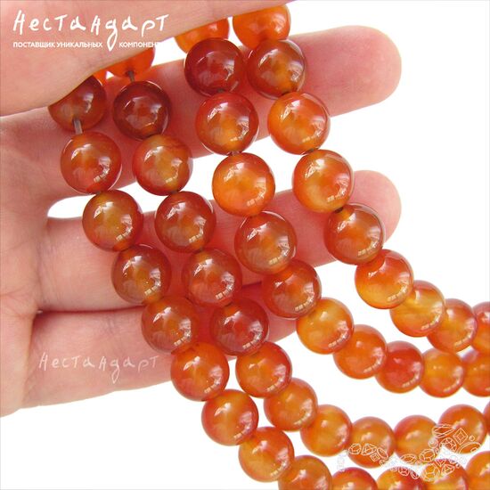 Сердолик натуральный гладкий 10 мм (уп. 6 шт.), изображение 4