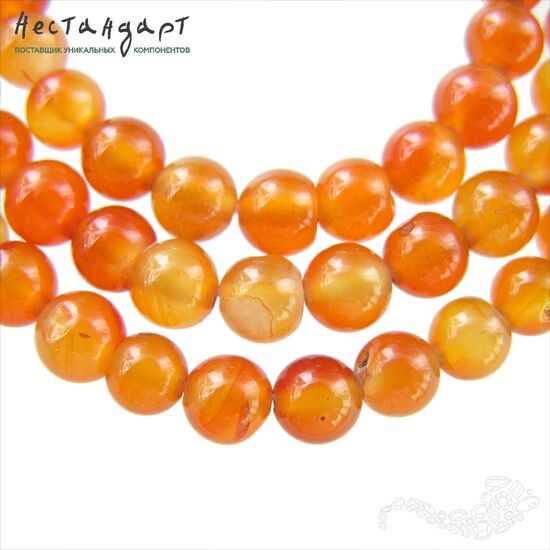 Сердолик натуральный гладкий 6 мм (нить 18 см), изображение 4