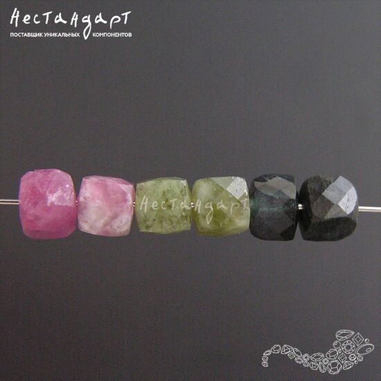 Турмалин натуральный Faceted Сube с огранкой 4,5-5 мм (уп. 6 шт.), изображение 3