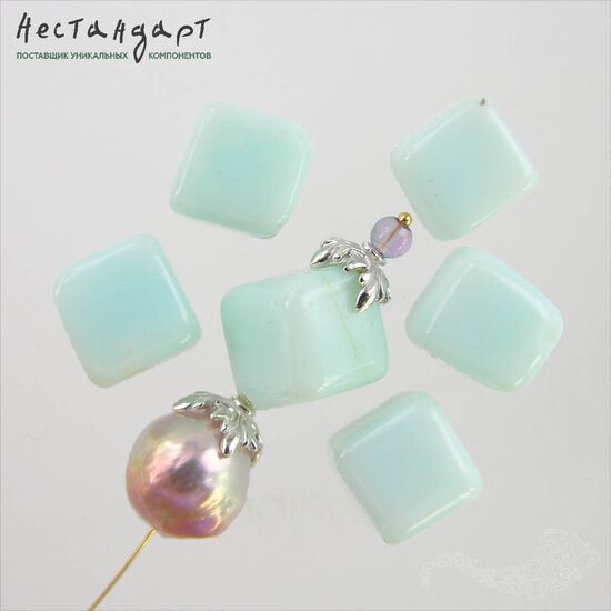 Опал натуральный перуанский голубой Cubism 9х10 мм, изображение 2