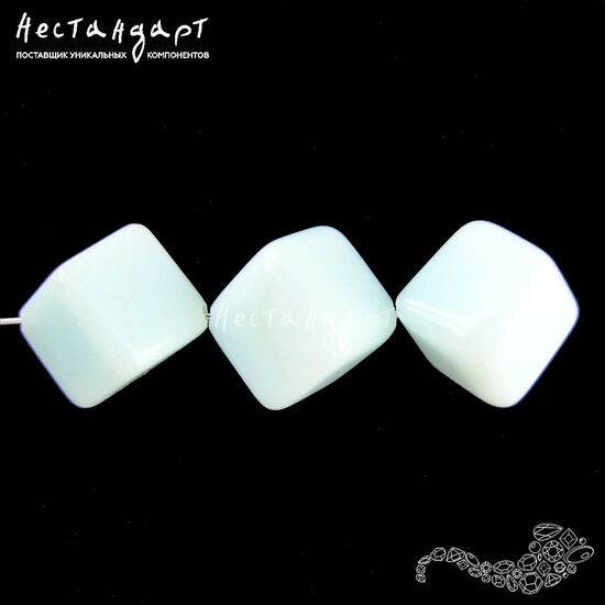 Опал натуральный перуанский голубой Cubism 9х10 мм, изображение 3