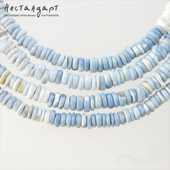 Опал натуральный перуанский рондель 5 мм (нить 3 см)