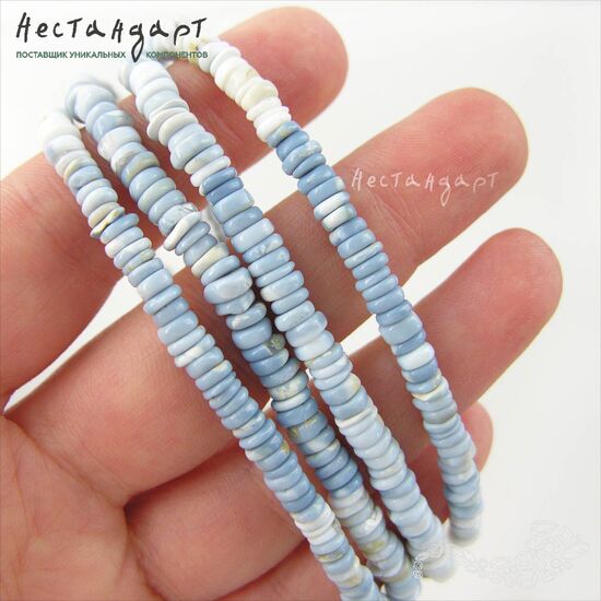 Опал натуральный перуанский рондель 5 мм (нить 3 см), изображение 3