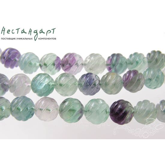 Флюорит натуральный резной Twisted 12 мм