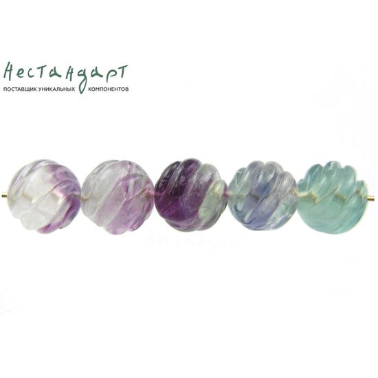 Флюорит натуральный резной Twisted 12 мм, изображение 4