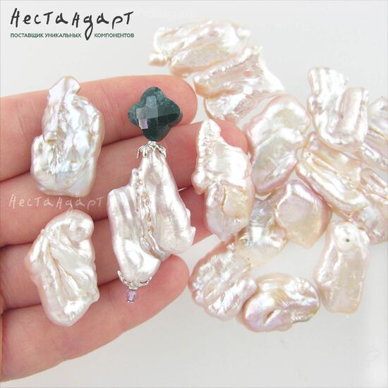 Жемчуг натуральный Baroque Pale Pink 22-33 мм, изображение 3