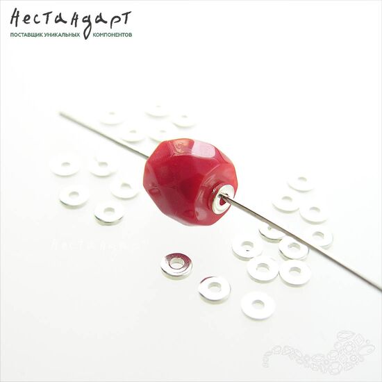 Бусина-спейсер Disk Sterling Silver 2,5 мм (уп. 10 шт), изображение 2