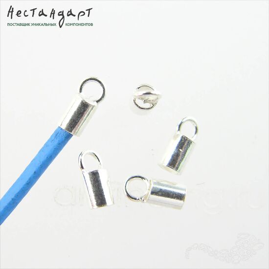 Концевик с петлей Sterling Silver 6,5х2,7 мм, изображение 3