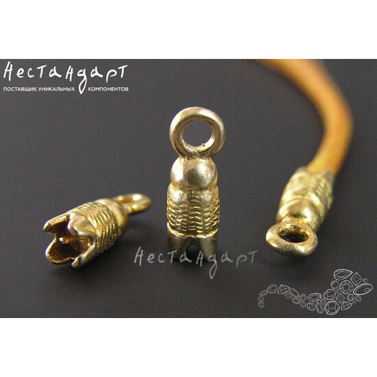 Концевик для шнура Twine латунь 11х4 мм, изображение 3