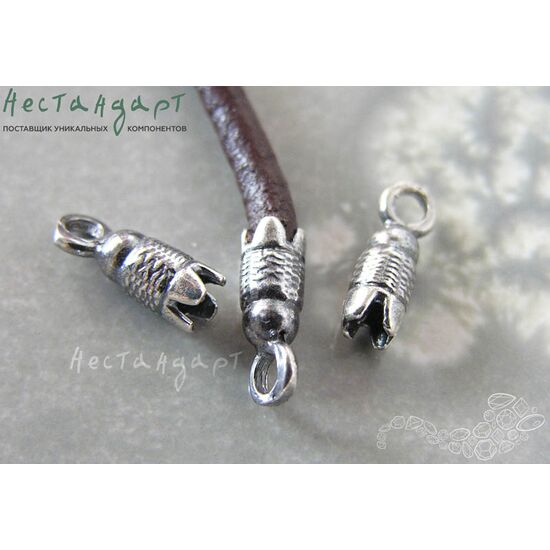 Концевик для шнура Twine Silver Plated 11х4 мм, изображение 2