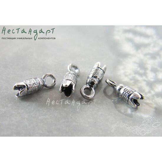 Концевик для шнура Twine Silver Plated 11х4 мм, изображение 4