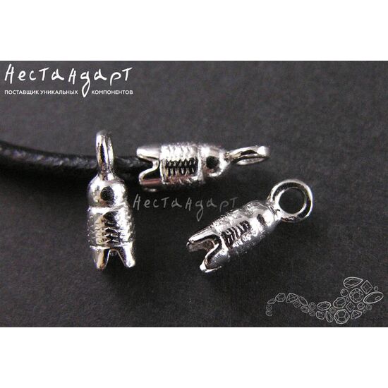 Концевик для шнура Twine Rhodium Plated 11х4 мм, изображение 4