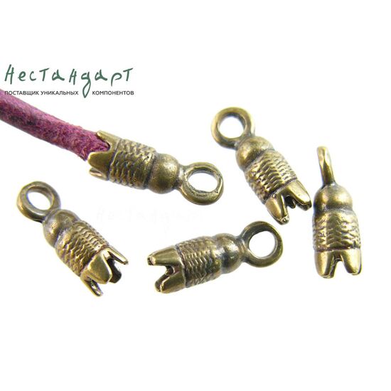 Концевик для шнура Twine Patina Bronze 11х4 мм