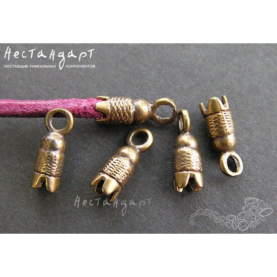 Концевик для шнура Twine Patina Bronze 11х4 мм, изображение 4