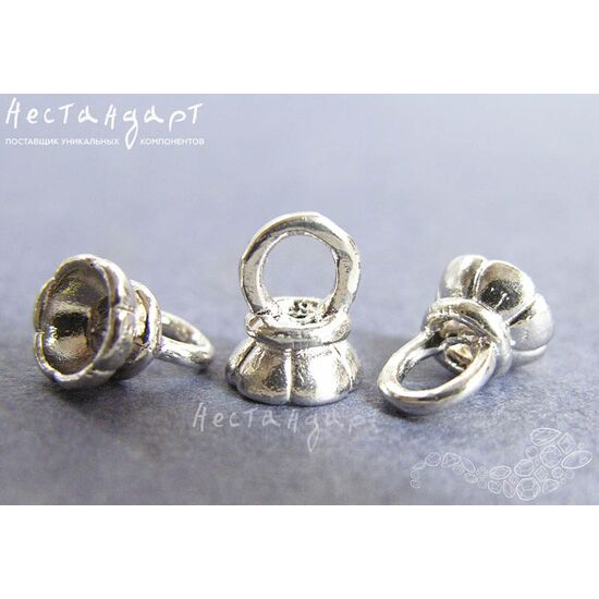 Концевик Sterling Silver Rhodium Plated 7х9 мм, изображение 2