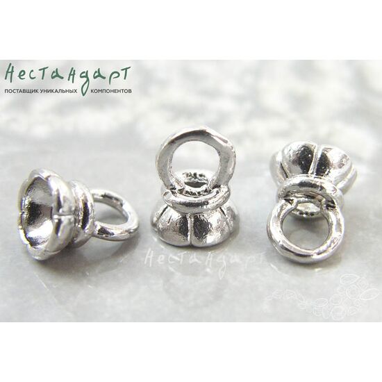 Концевик Sterling Silver Rhodium Plated 7х9 мм, изображение 3