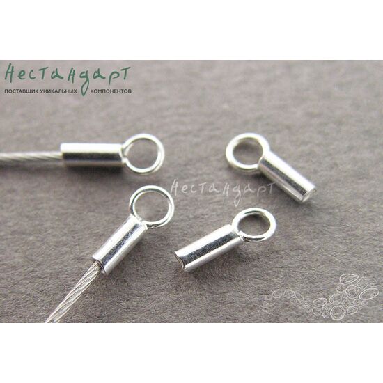 Концевик с петлей Sterling Silver 6,5х1,8 мм