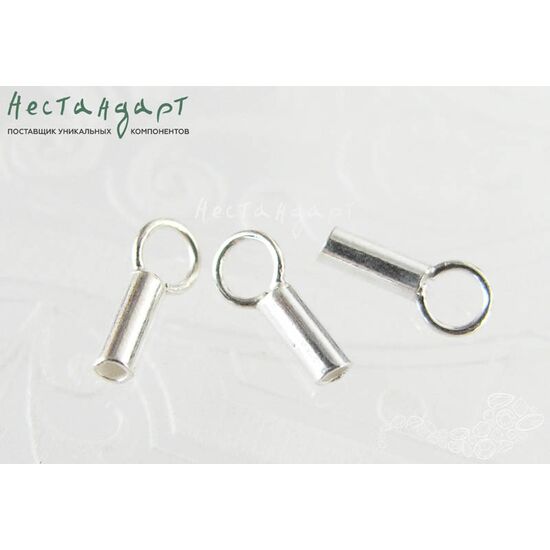 Концевик с петлей Sterling Silver 6,5х1,8 мм, изображение 2
