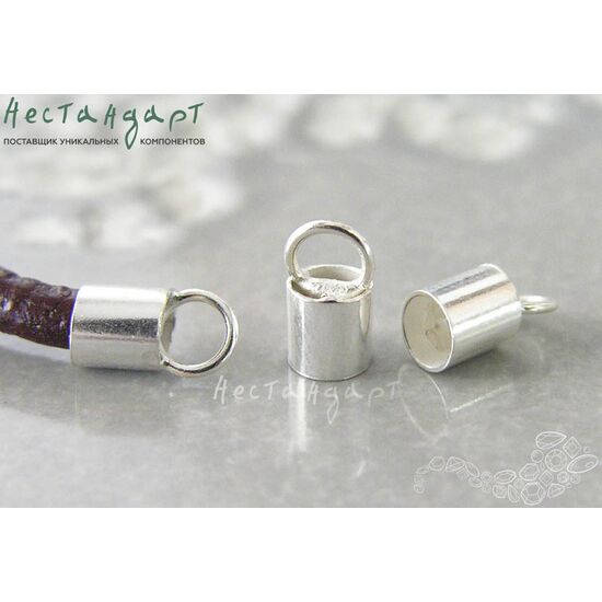 Концевик с петлей Sterling Silver 8х3,7 мм
